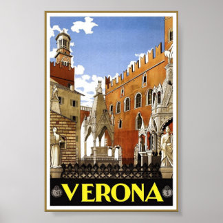 Vintage Verona Italy Art Travel Classic Poster