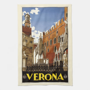 Vintage Verona Italy hand towel