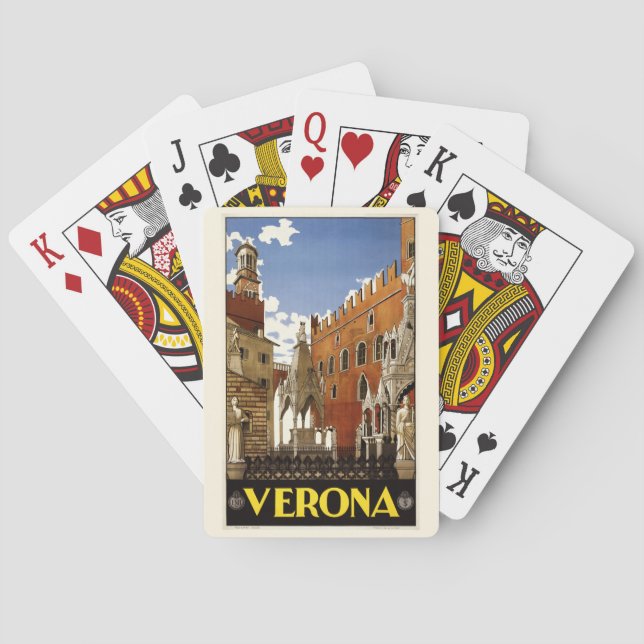 Vintage Verona Italy playing cards (Back)