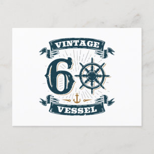 Vintage Vessel 60th Birthday 60 Years Old Postcard