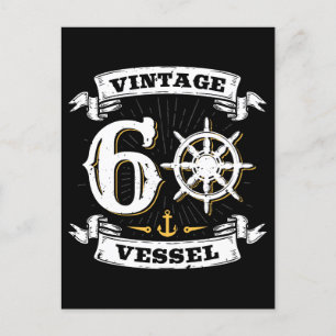Vintage Vessel 60th Birthday Sailing Nautical  Postcard