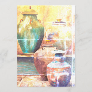 Vintage Vessels Acrylic Art Caroline Vendredid852 Holiday Card