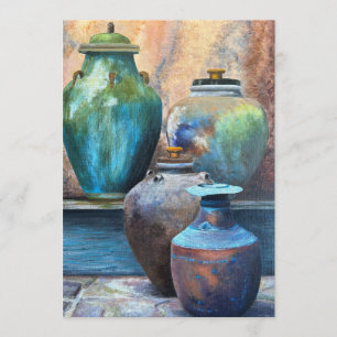Vintage Vessels Acrylic Art Carolinedf51 Holiday Card