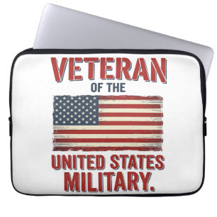Vintage Veteran USA Flag Military Vector Design_1 Laptop Sleeve
