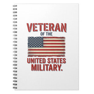 Vintage Veteran USA Flag Military Vector Design_1 Notebook