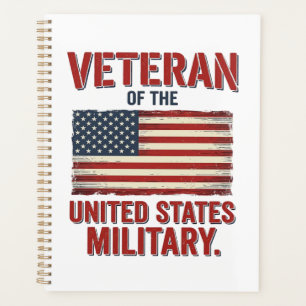 Vintage Veteran USA Flag Military Vector Design_1 Planner