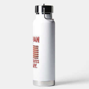 Vintage Veteran USA Flag Military Vector Design_1 Water Bottle