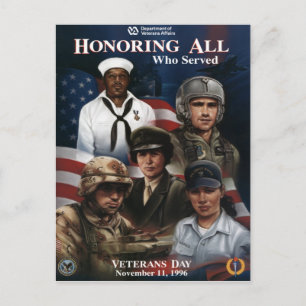Vintage Veterans day, 1996 - Postcard