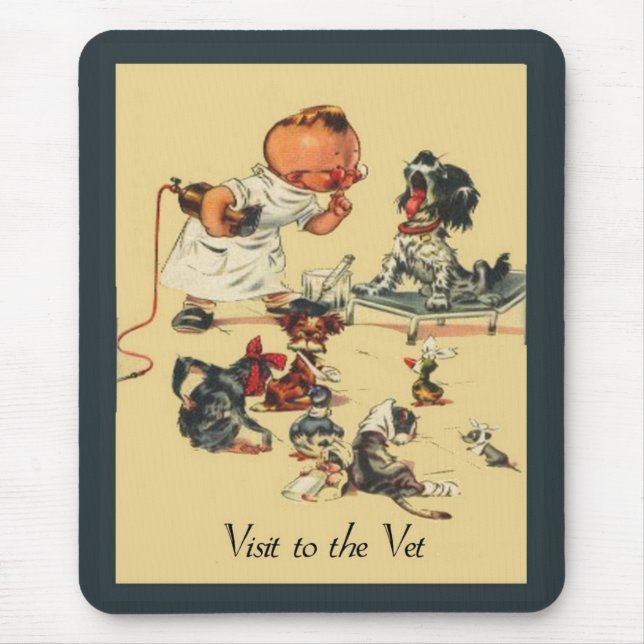 Vintage Veterinarian  Visit to the Vet Mouse Mat (Front)
