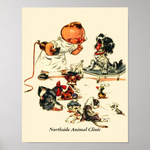 Vintage Veterinarian Visit to the Vet Personalised Poster