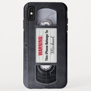 Vintage VHS Cassette Tape Personalised Name Text iPhone XS Max Case