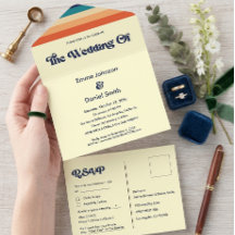 Vintage Vibes All‑in‑One Wedding Invitation
