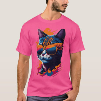 Vintage Vibes and Feline Flair Retro Cool Cat 3 T-Shirt