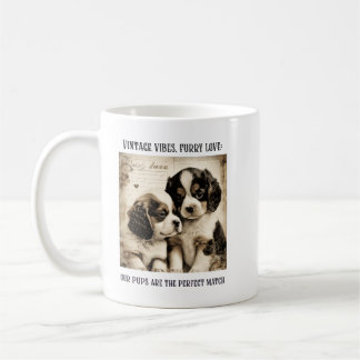 Vintage vibes, furry love: Puppy Love Coffee Mug
