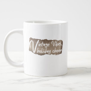 Vintage Vibes, Holiday Cheer – Retro Christmas Large Coffee Mug