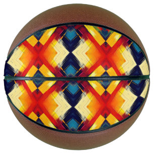 Vintage Vibes In Colours: Stylish Geometric Forms Basketball