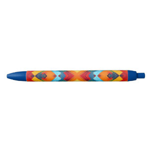 Vintage Vibes In Colours: Stylish Geometric Forms Black Ink Pen