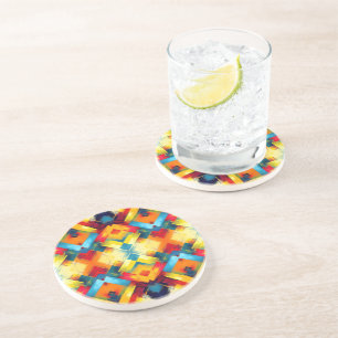 Vintage Vibes In Colours: Stylish Geometric Forms Coaster