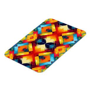Vintage Vibes In Colours: Stylish Geometric Forms Magnet