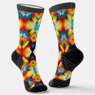 Vintage Vibes In Colours: Stylish Geometric Forms Socks