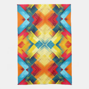 Vintage Vibes In Colours: Stylish Geometric Forms Tea Towel