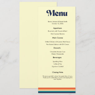 Vintage Vibes Wedding Menu Card