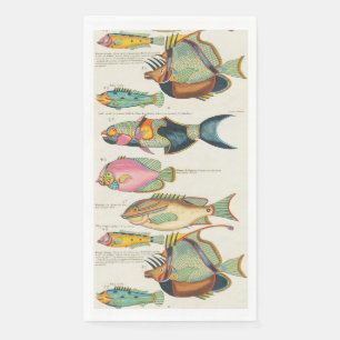 Vintage Vibrant East Indies Marine Life Wall Art Napkin