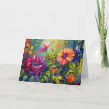 Vintage Vibrant Floral Painting Blank