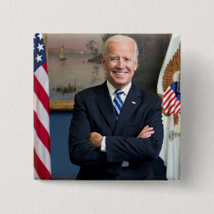 Vintage Vice President Joe Biden Portrait 15 Cm Square Badge