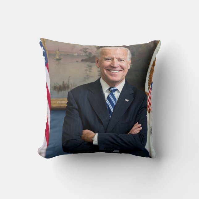 Vintage Vice President Joe Biden Portrait Cushion (Front)