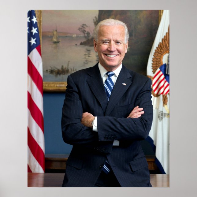 Vintage Vice President Joe Biden Portrait Poster (Front)