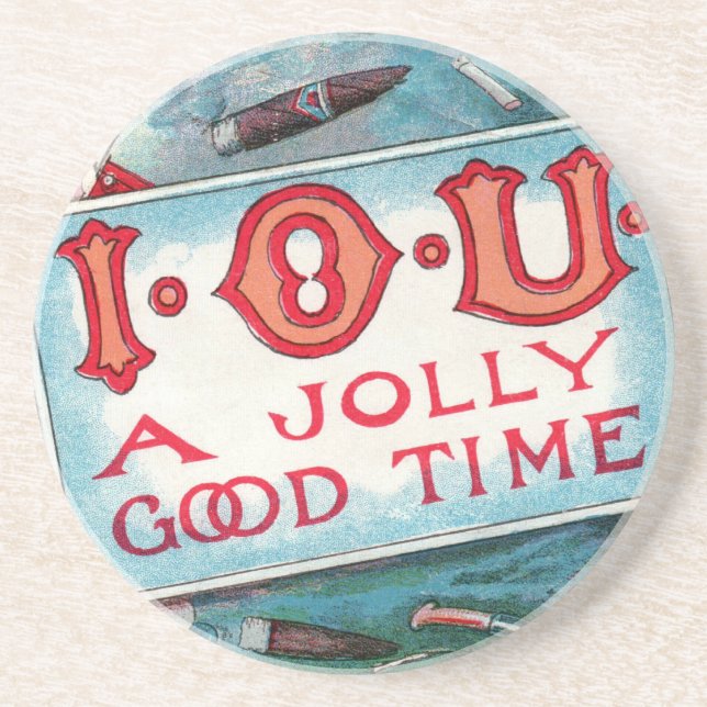 Vintage Vices Party, Gambling Drinking Smoking Coaster (Front)