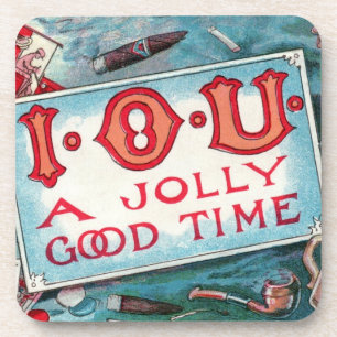 Vintage Vices Party, Gambling Drinking Smoking Coaster