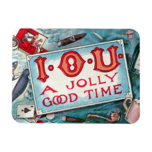 Vintage Vices Party, Gambling Drinking Smoking Magnet