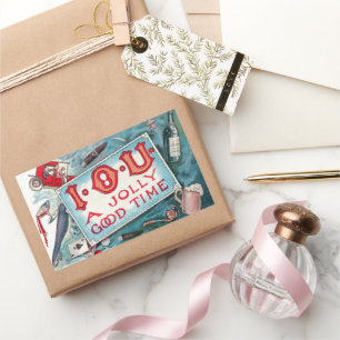 Vintage Vices Party, Gambling Drinking Smoking Rectangular Sticker