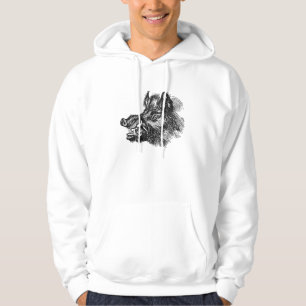 Vintage Vicious Wild Boar w Tusks Template Hoodie
