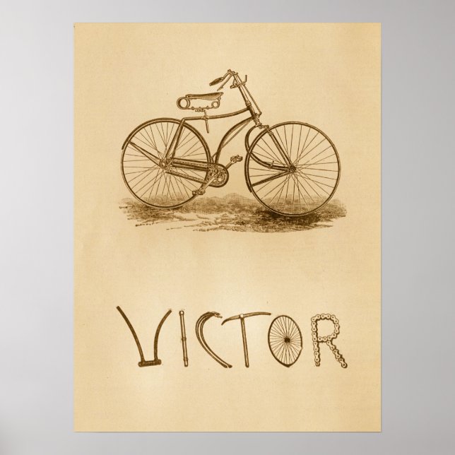 Vintage Victor Safety Bicycles Ad Art Poster (Front)