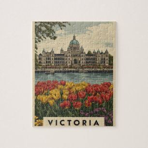 Vintage Victoria British Columbia Travel Jigsaw Puzzle