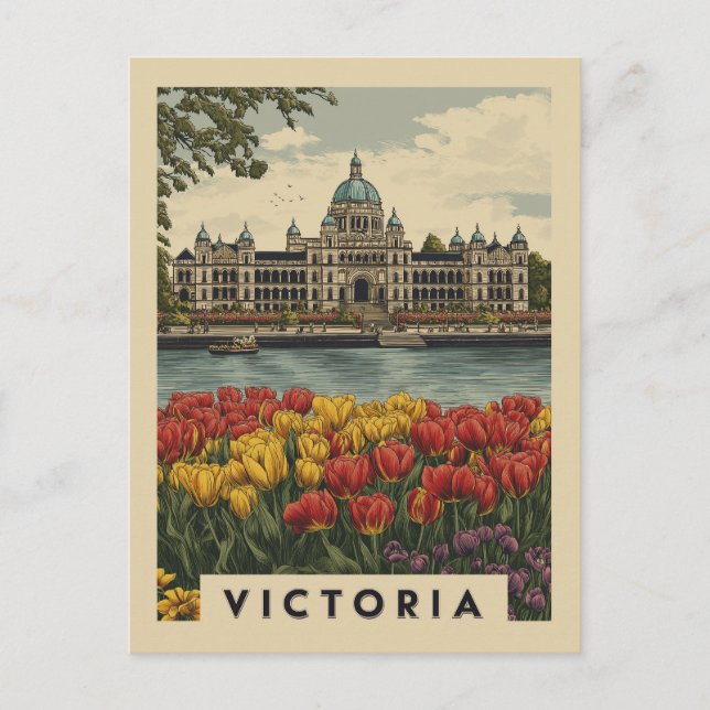 Vintage Victoria British Columbia Travel Postcard (Front)