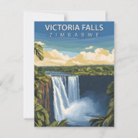 Vintage Victoria Falls Zimbabwe African Waterfall