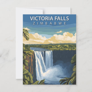 Vintage Victoria Falls Zimbabwe African Waterfall Postcard