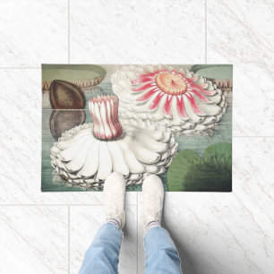 Vintage Victoria Regia Water Lily Art Print Doormat