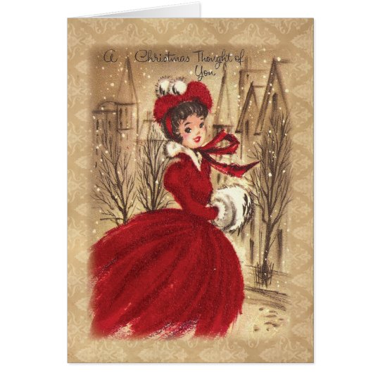 Vintage Victorian A Christmas Thought of You Card