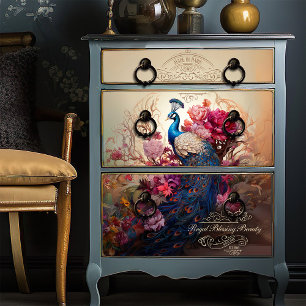 Vintage Victorian Advertising Peacock Decoupage  Tissue Paper