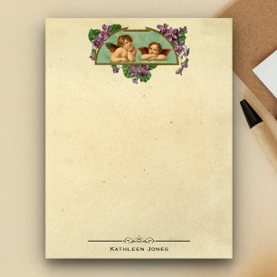 Vintage Victorian Angel Art   Custom Vintage Paper Notepad