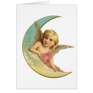 Vintage Victorian Angel Moon Girl