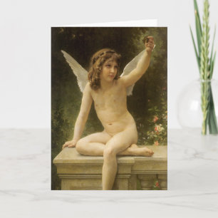 Vintage Victorian Angel, Prisoner by Bouguereau Card