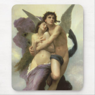 Vintage Victorian Angel, Ravishment by Bouguereau Mouse Mat