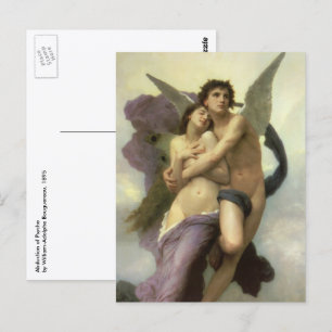 Vintage Victorian Angel, Ravishment by Bouguereau Postcard