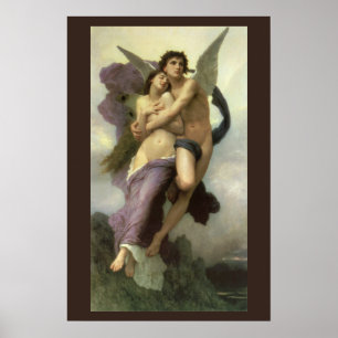 Vintage Victorian Angel, Ravishment by Bouguereau Poster
